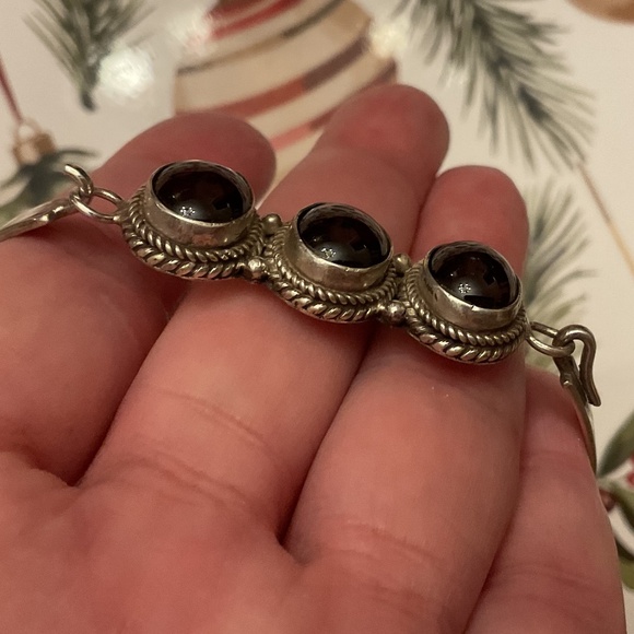 NWOT Sterling Silver 925 Red Garnet Bracelet - Picture 3 of 14